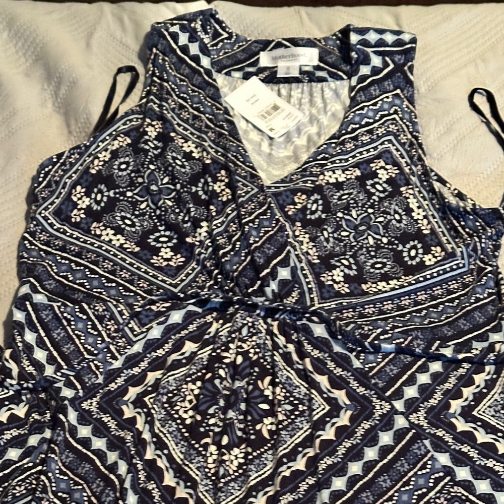 Vince Camuto Blue Patterned Dress